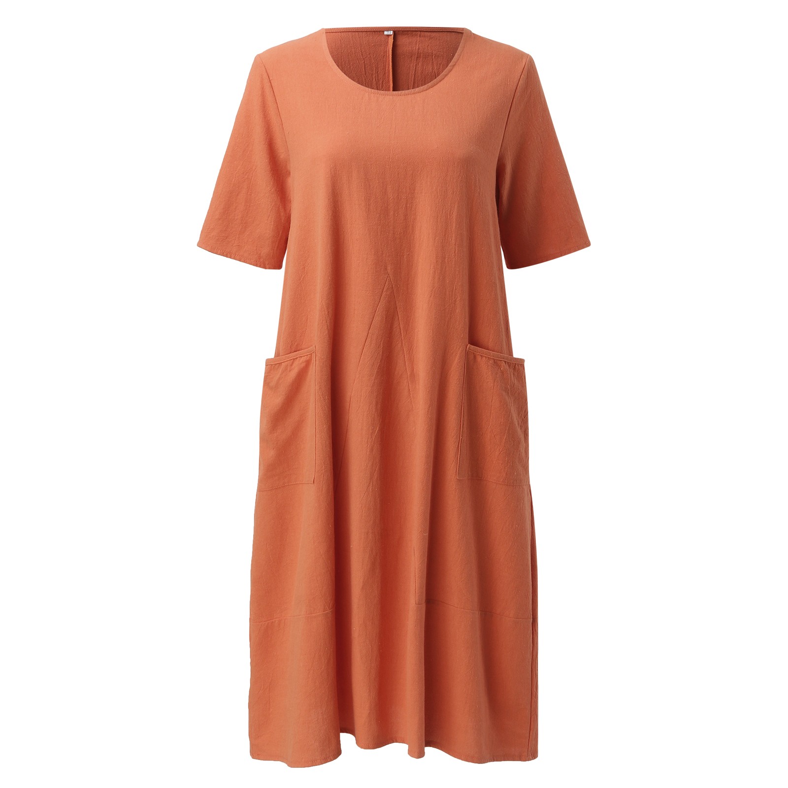 thumbnail image 4 of Vestido largo bohemio para mujer talla grande - Manga corta, cuello en V, estampado floral - Poliéster ligero, informal para la oficina/vacaciones/fiestas, 4 of 8